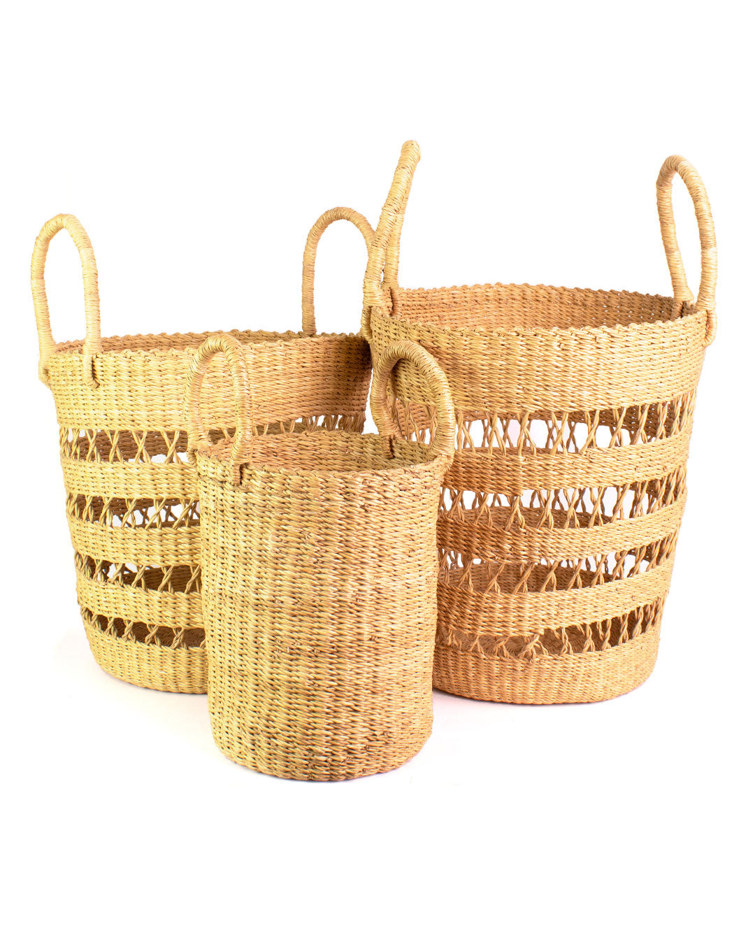 Tena Basket set of 3 Hand-woven Aketekete