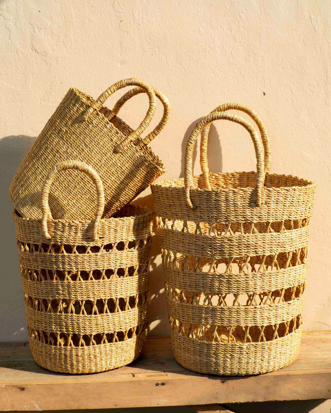 Tena Basket set of 3 Hand-woven Aketekete