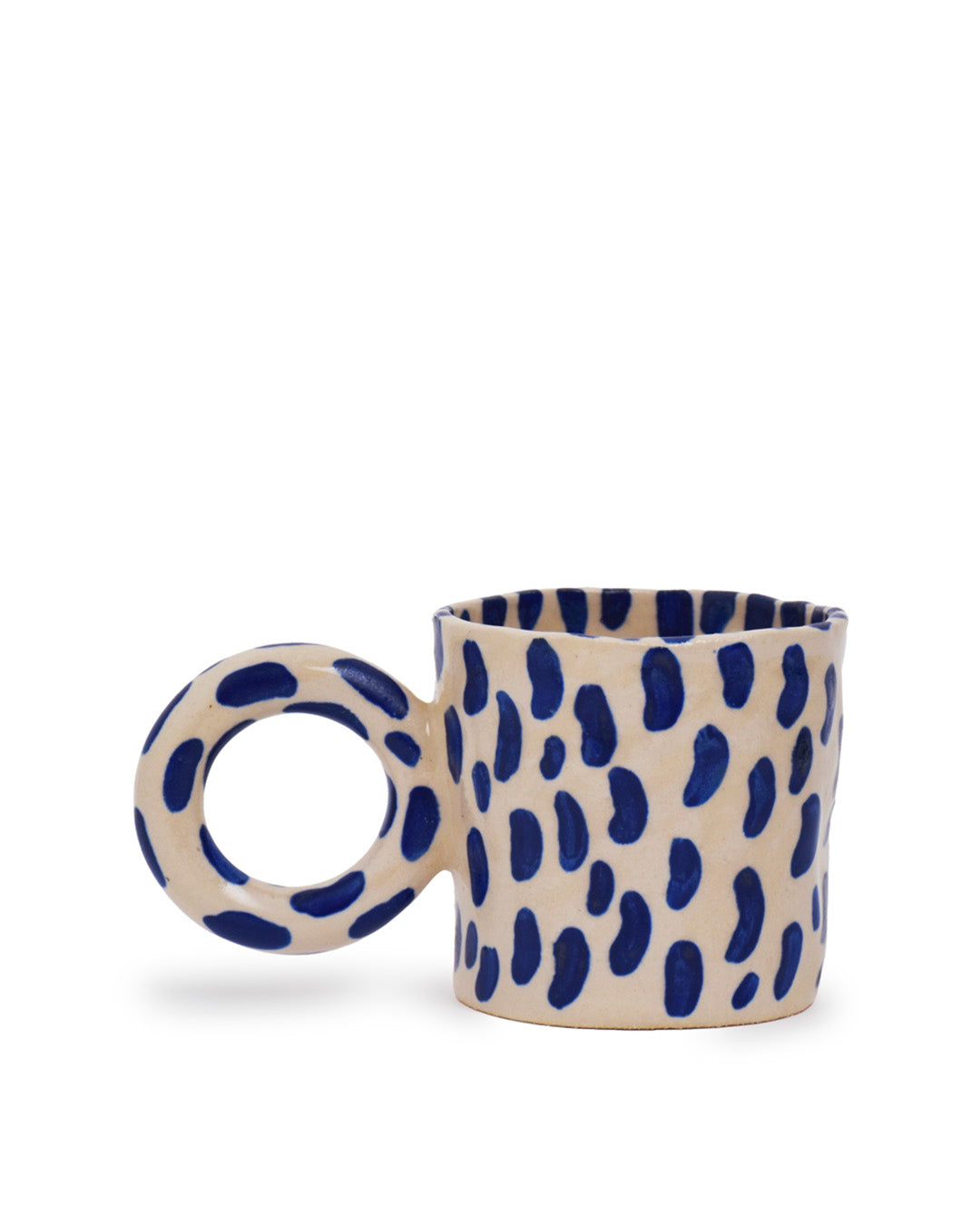 Circle cup - blue brushstroke stripes