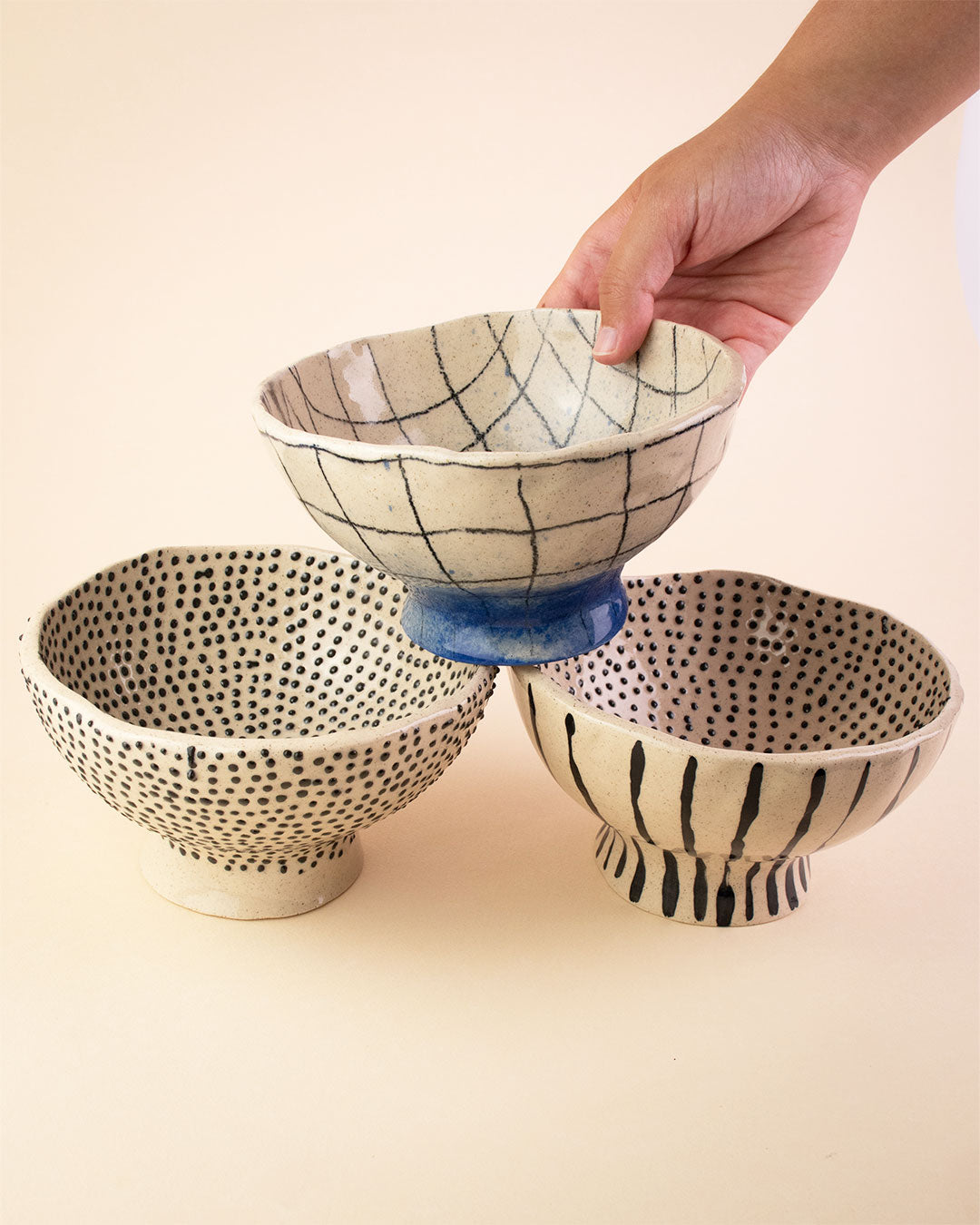 Irregular bowls mix pottery Alice Del Ferraro