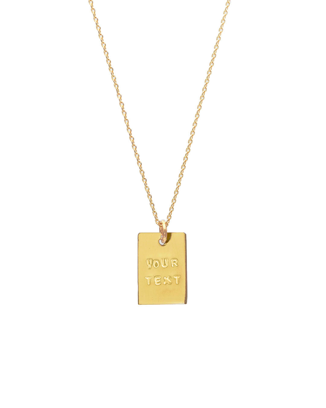 Custom text small plate necklace