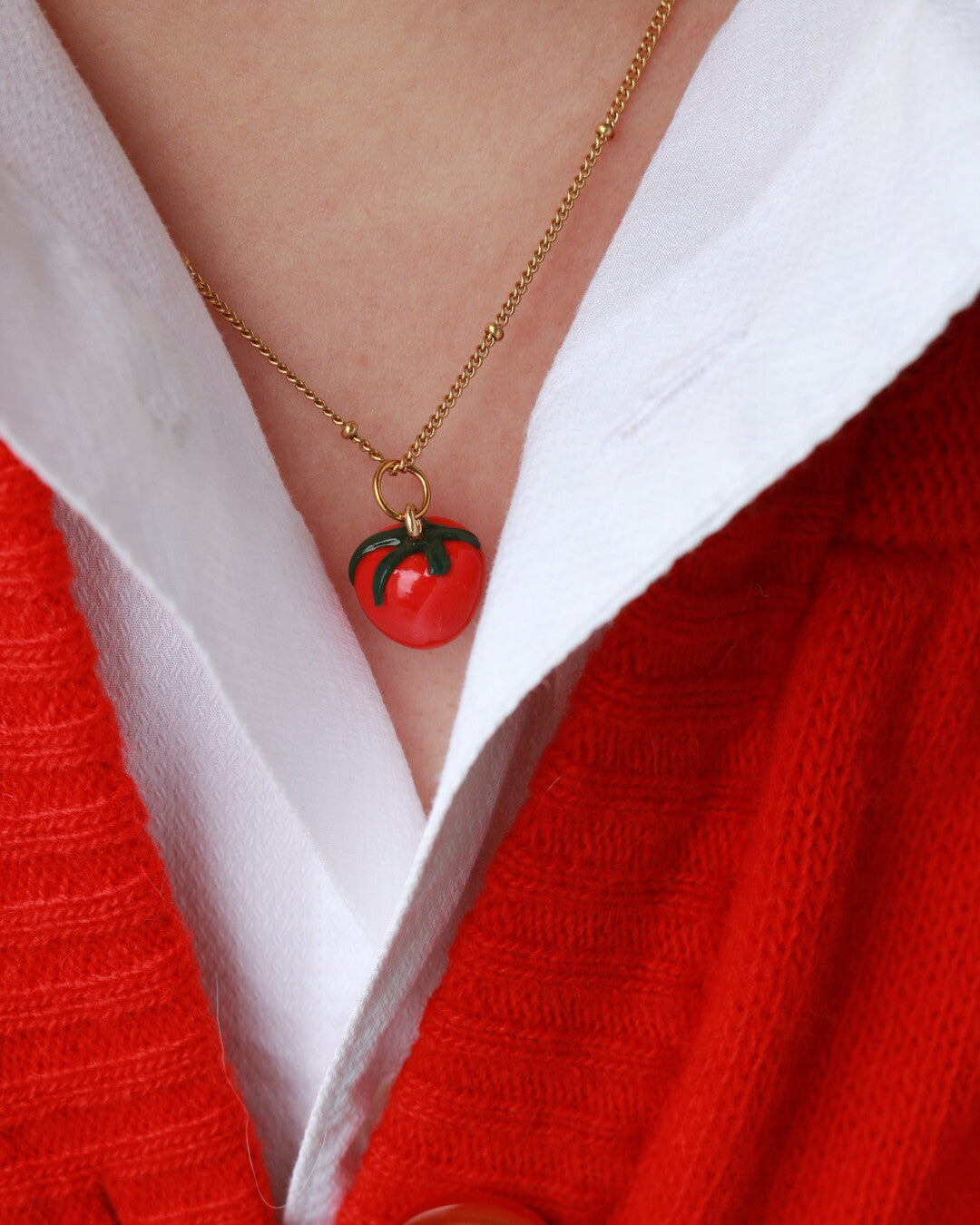 Tomato Charm Necklace