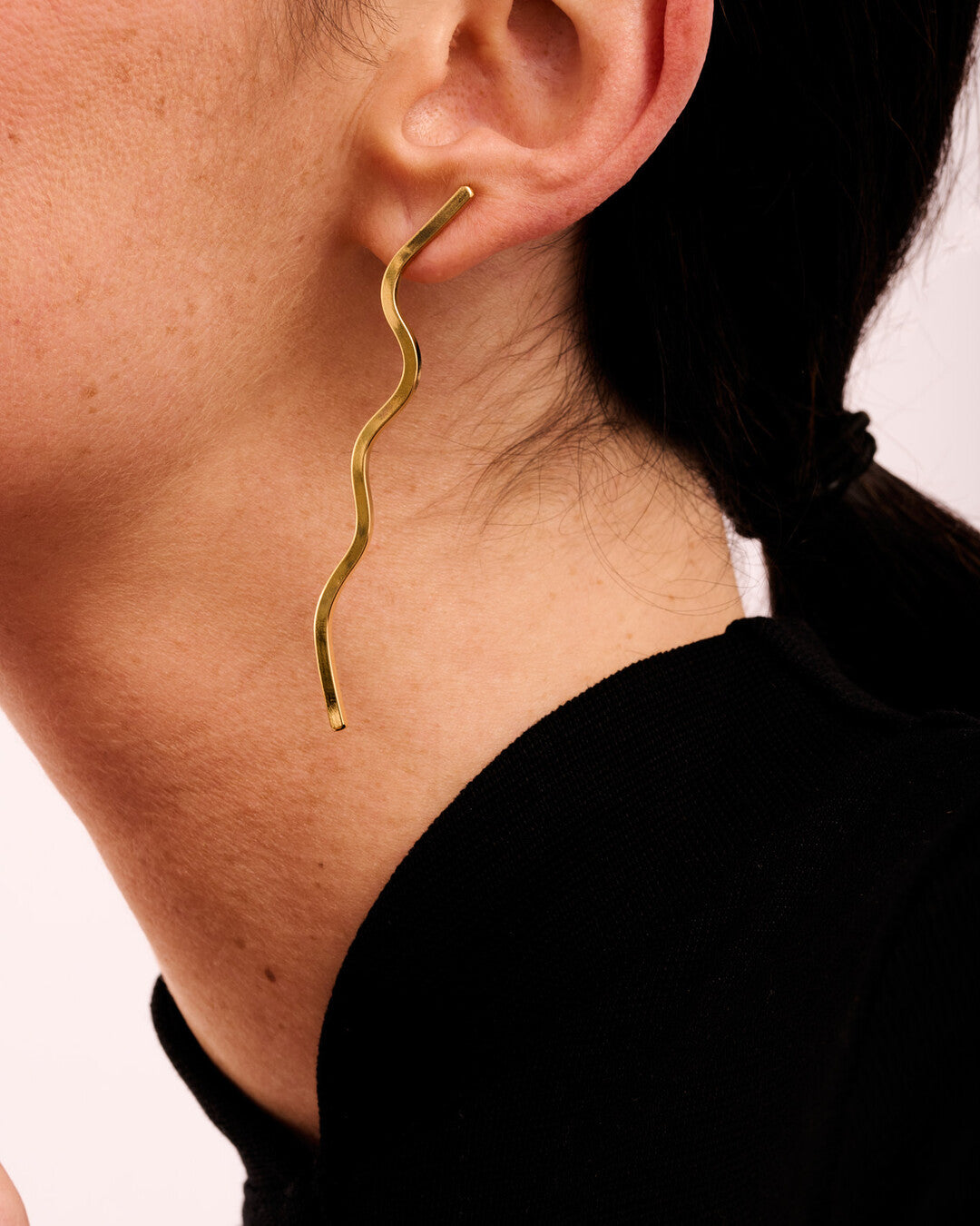 Handmade gold plated brass earrings - AtelierJOA