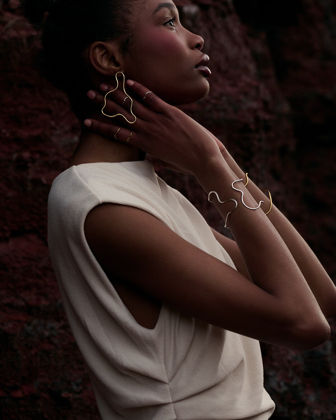 Handmade gold plated brass earrings - AtelierJOA