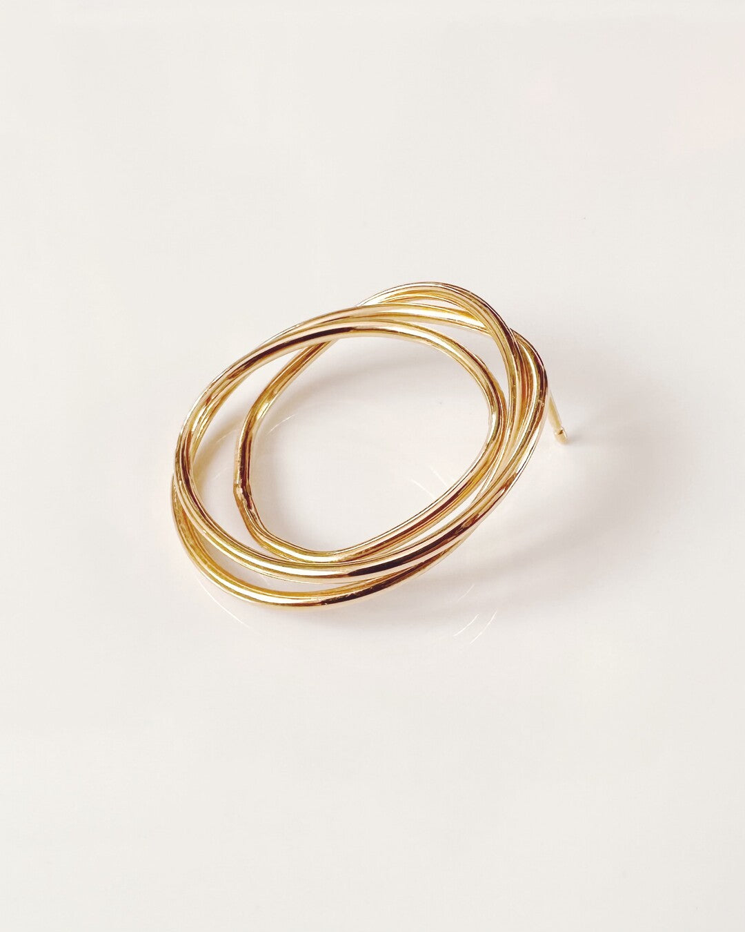 Handmade gold plated brass earrings - AtelierJOA