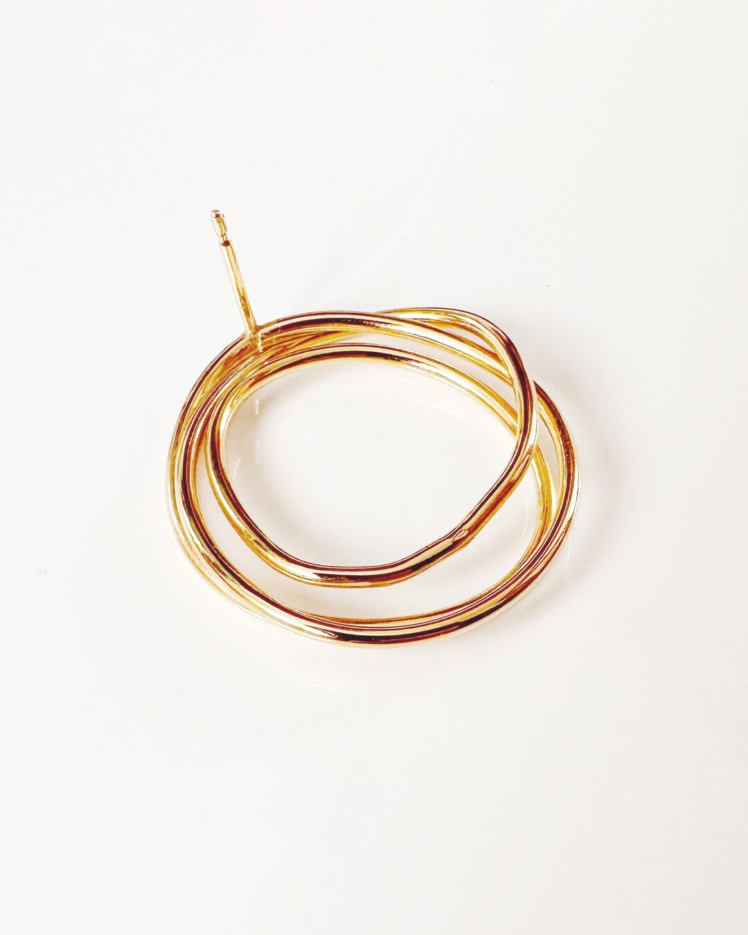 Handmade gold plated brass earrings - AtelierJOA