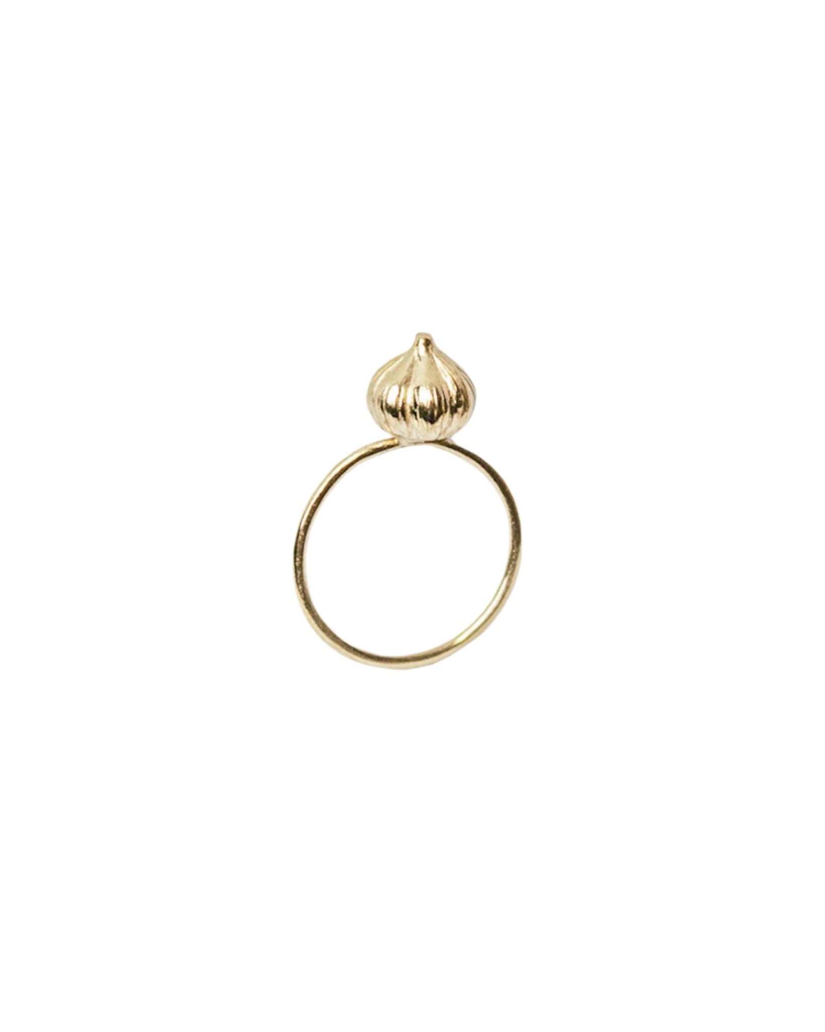 Handmade bronze ring garlic shape - Bona Calvi