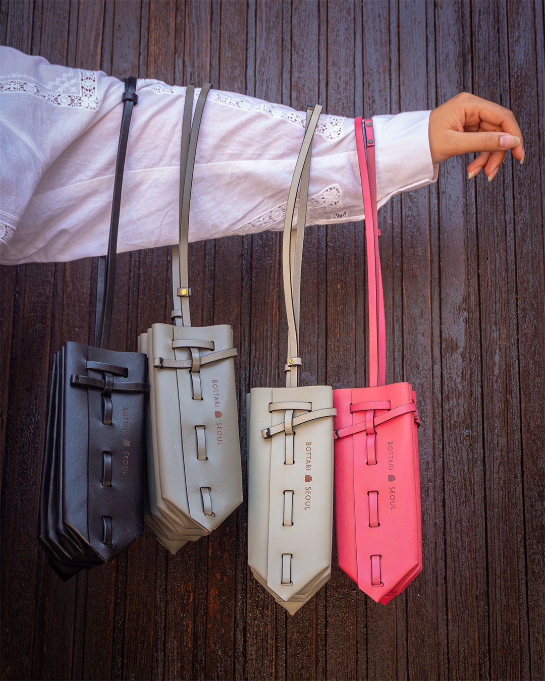 Origami Leather Bag Vison - Bottari Seoul