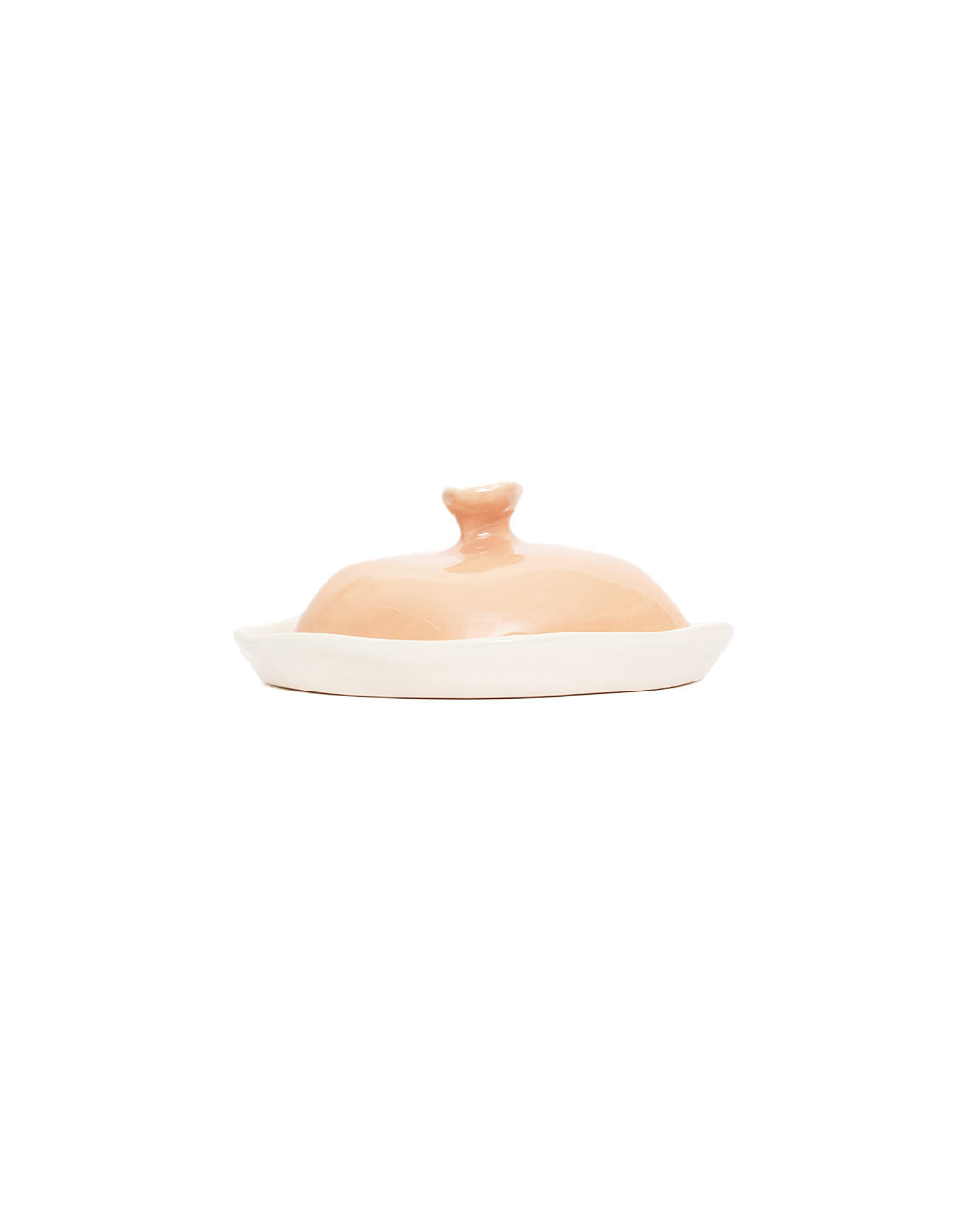 White porcelain butter outlet dish