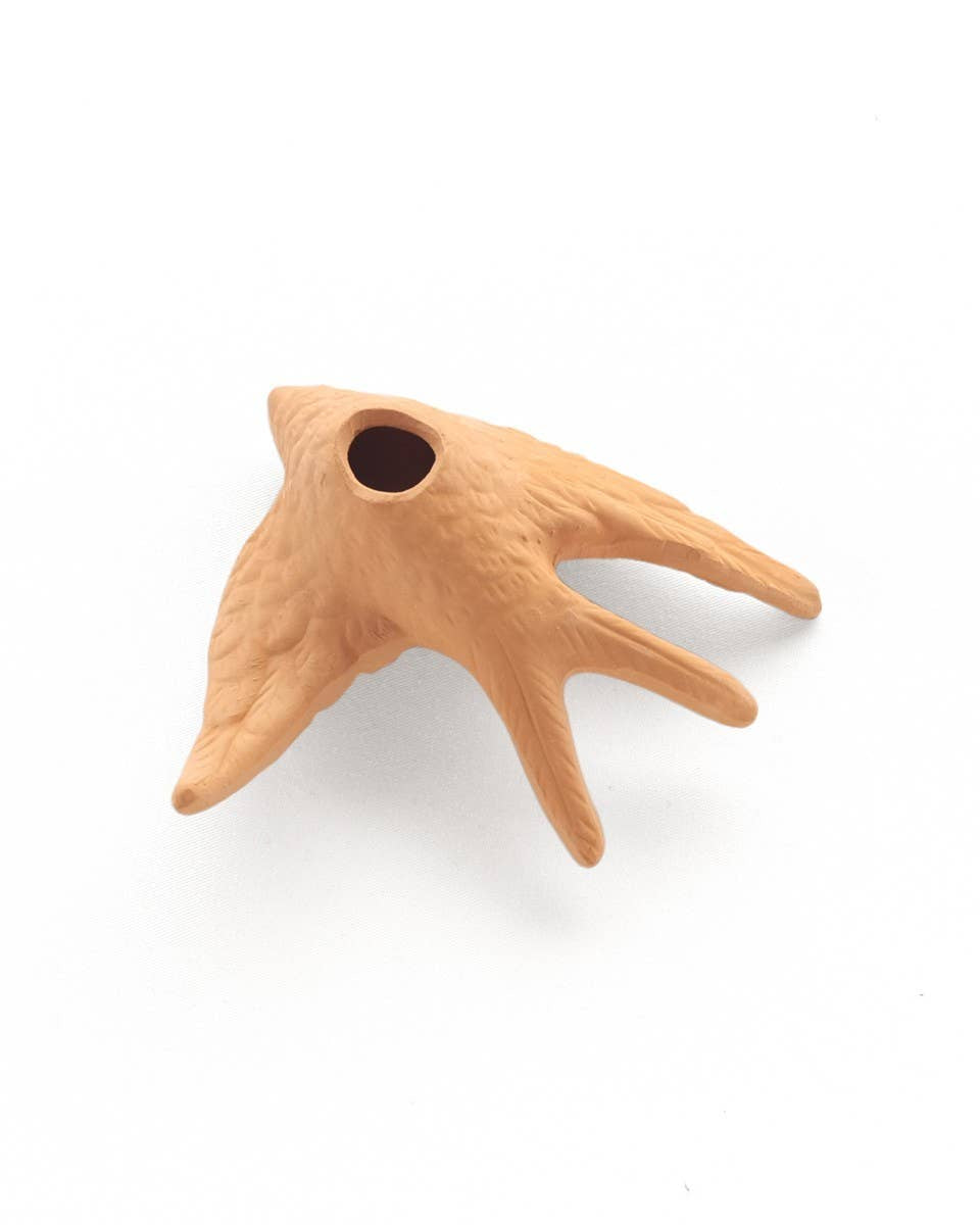 Unglazed clay swallows (set of 3)