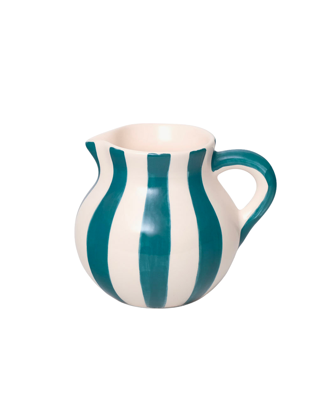 Hand-painted striped ceramic jug