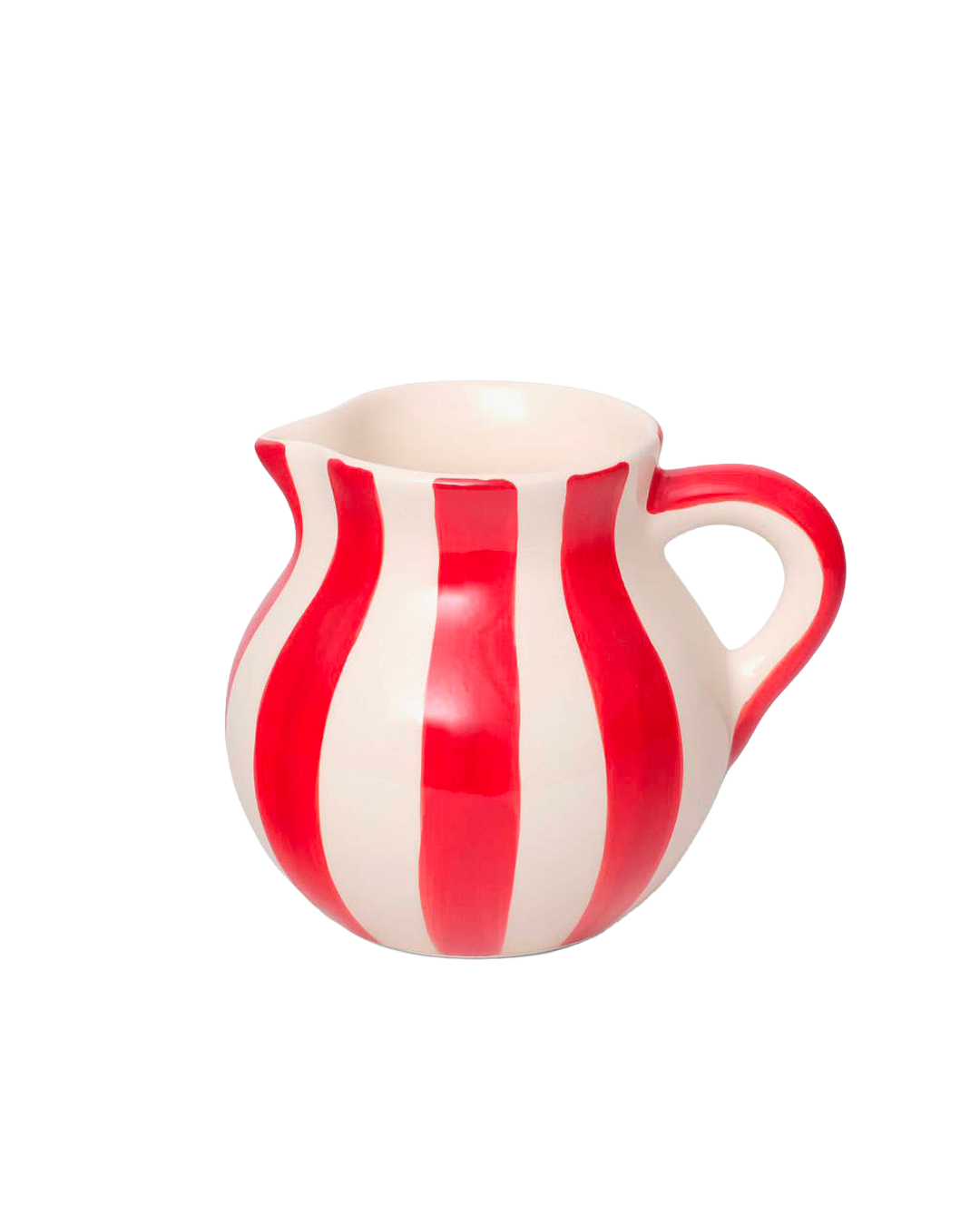 Hand-painted striped ceramic jug