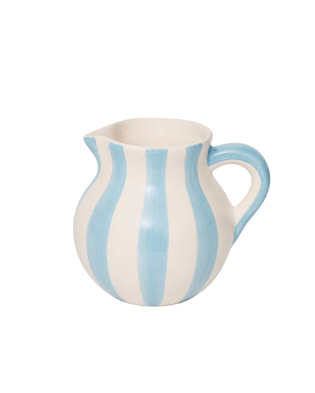 Hand-painted striped ceramic jug