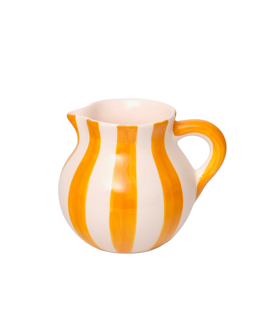 Hand-painted striped ceramic jug