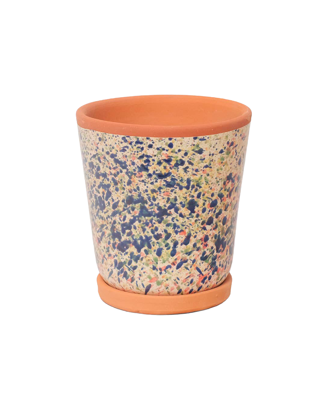 Speckled glazed clay pot