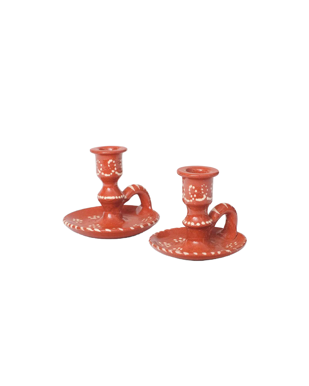 Hand-painted clay candle holder