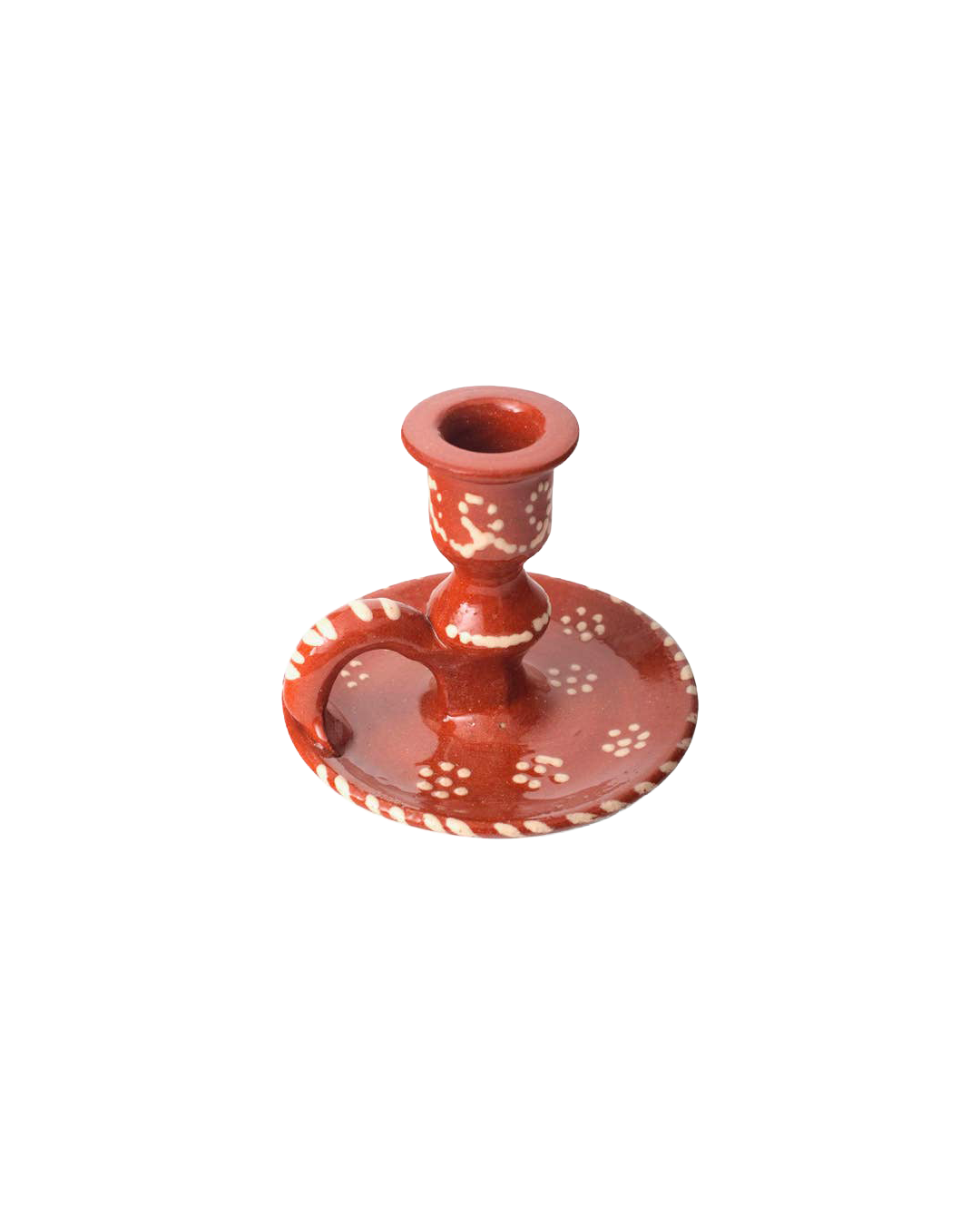 Hand-painted clay candle holder