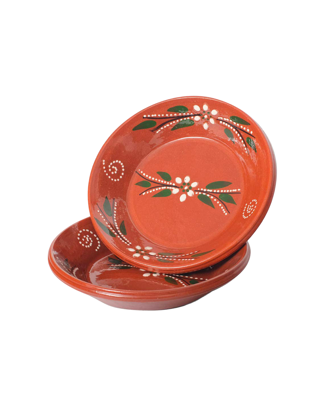 Hand-painted clay plates (set of 2)