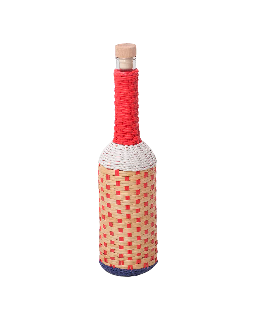Hand-woven wicker bottle