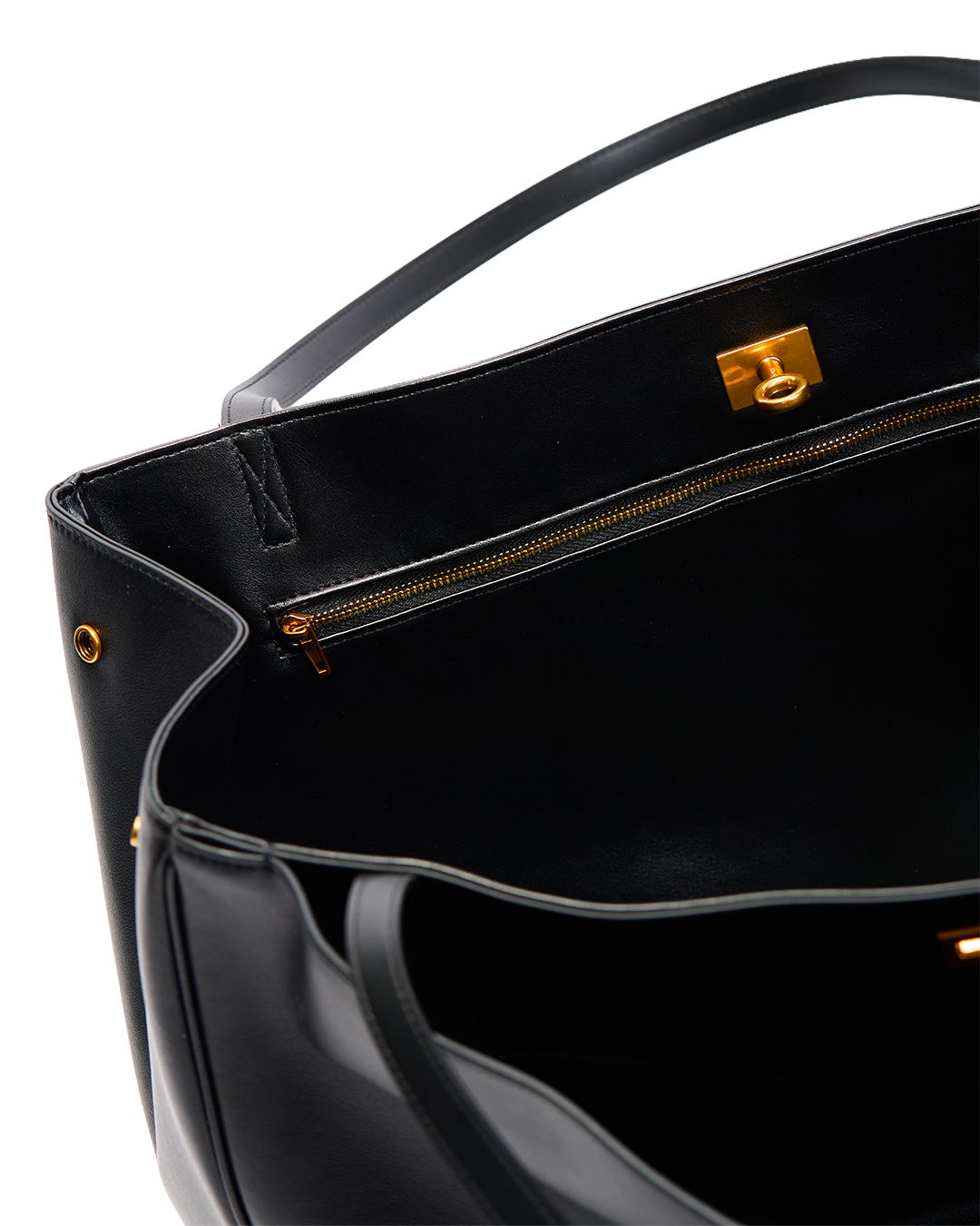 Chantal Big Leather Bag - Black