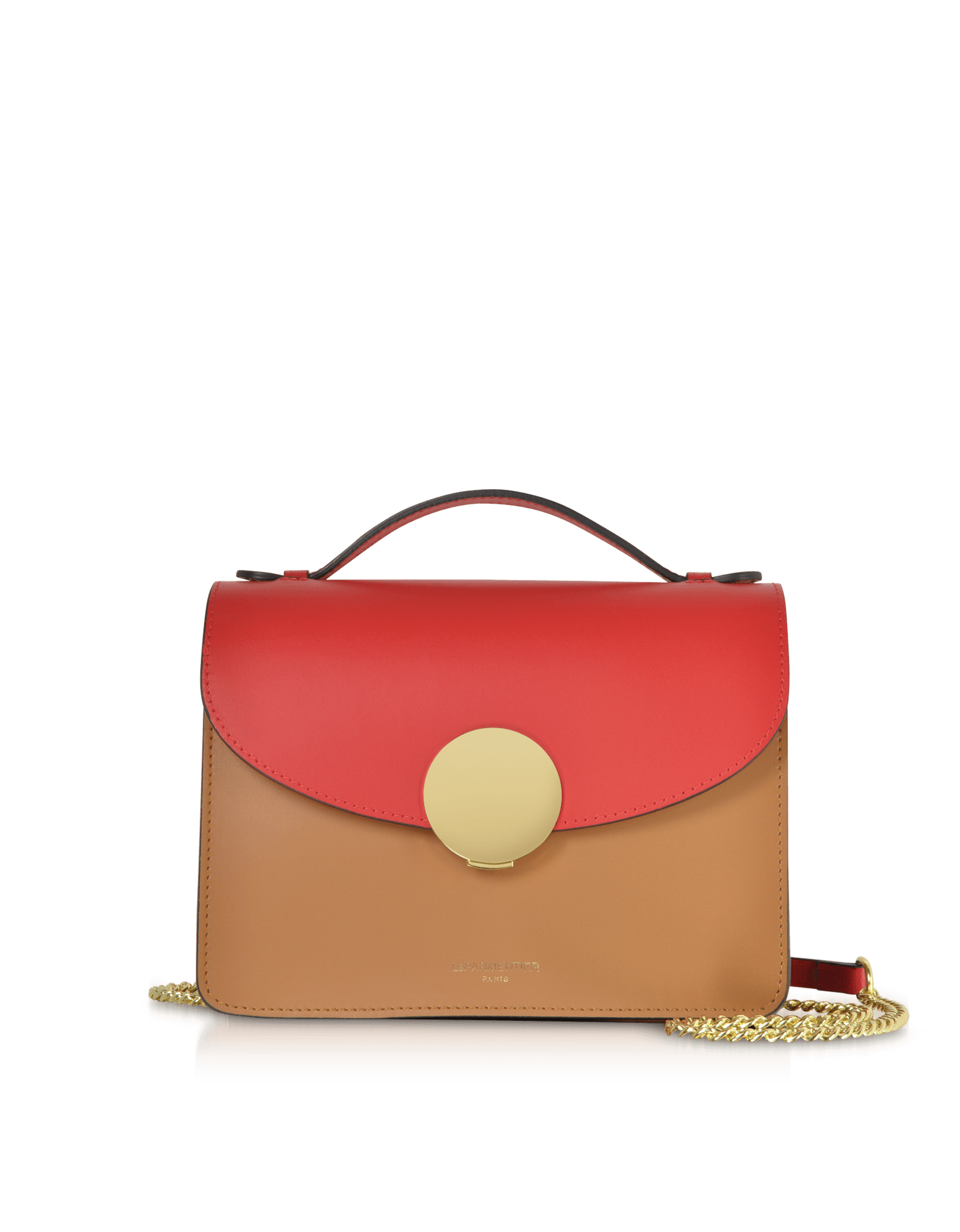 New Ondina Color Block Flap Top Leather Satchel Bag
