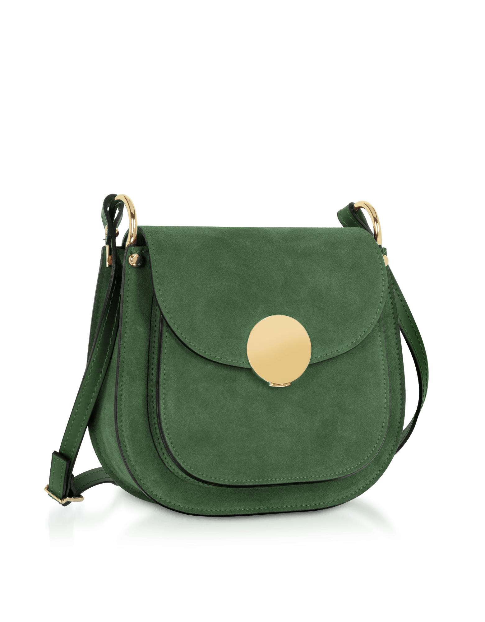 Agave Suede and Smooth Leather Shoulder Bag