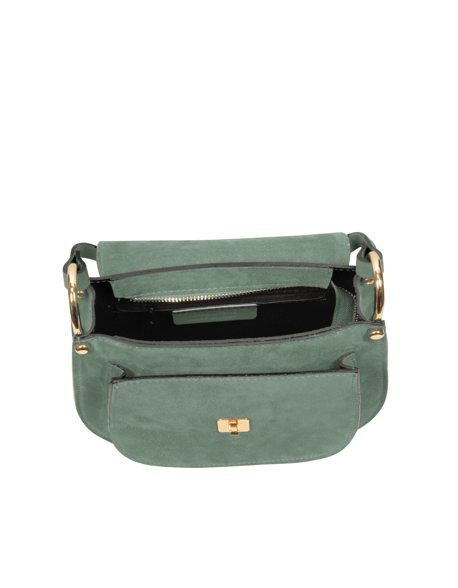 Agave Suede and Smooth Leather Shoulder Bag