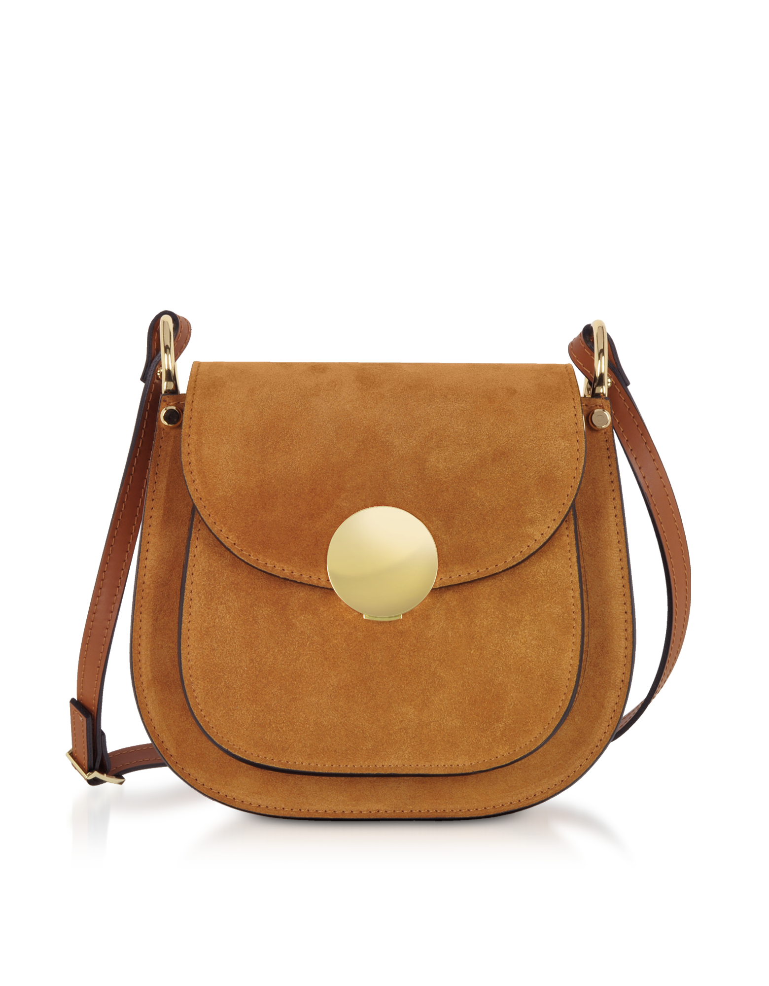 Agave Suede and Smooth Leather Shoulder Bag