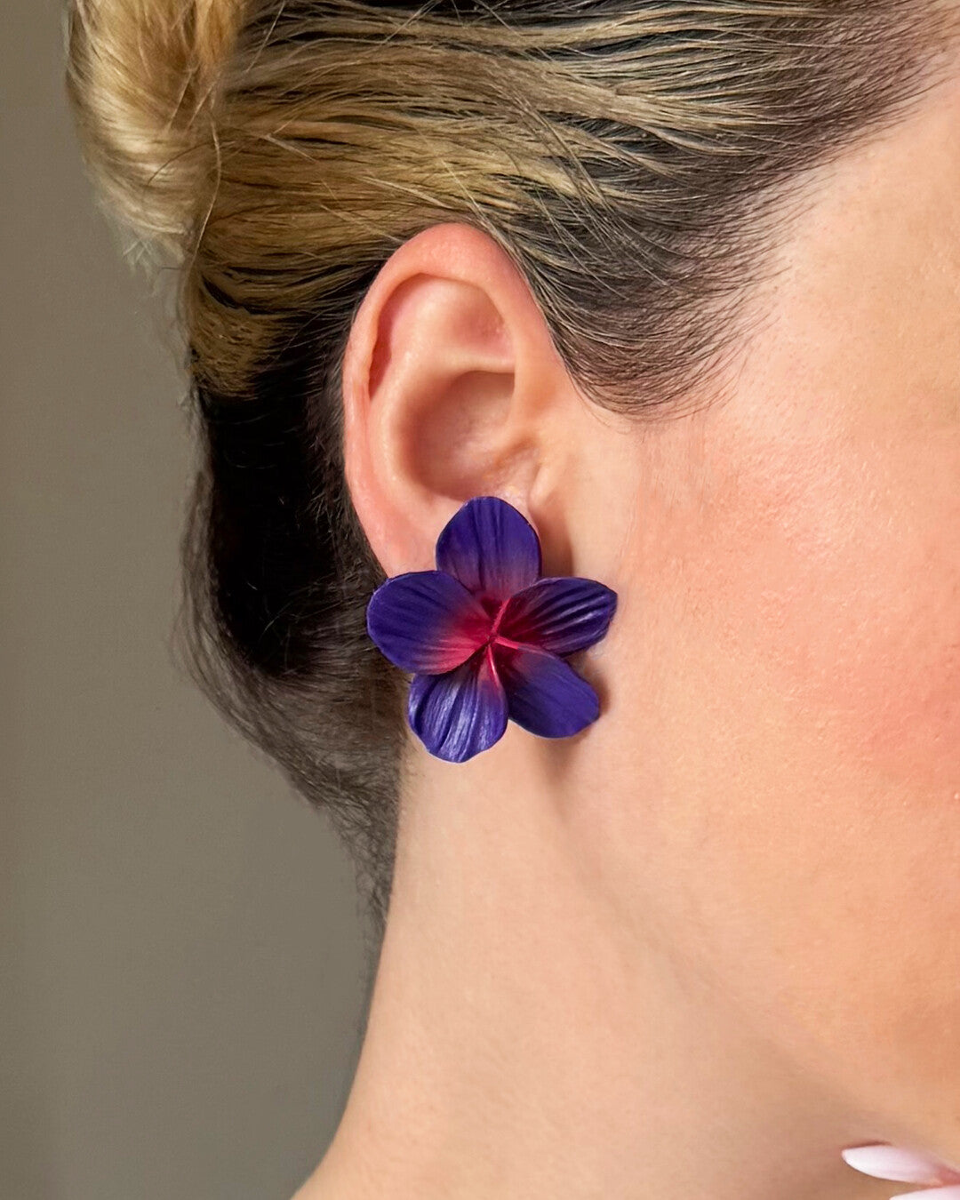 Purple Frangipane earrings