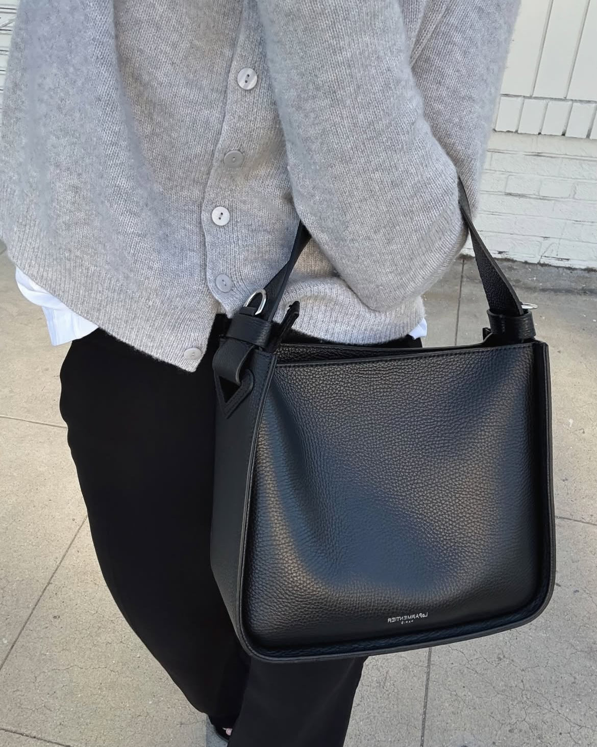 Duplo Medium Hammered Leather Top Handle bag