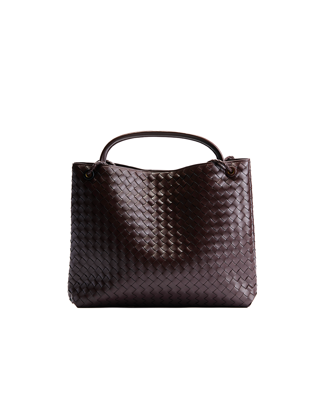 Margaux Woven Leather Bag - Brown