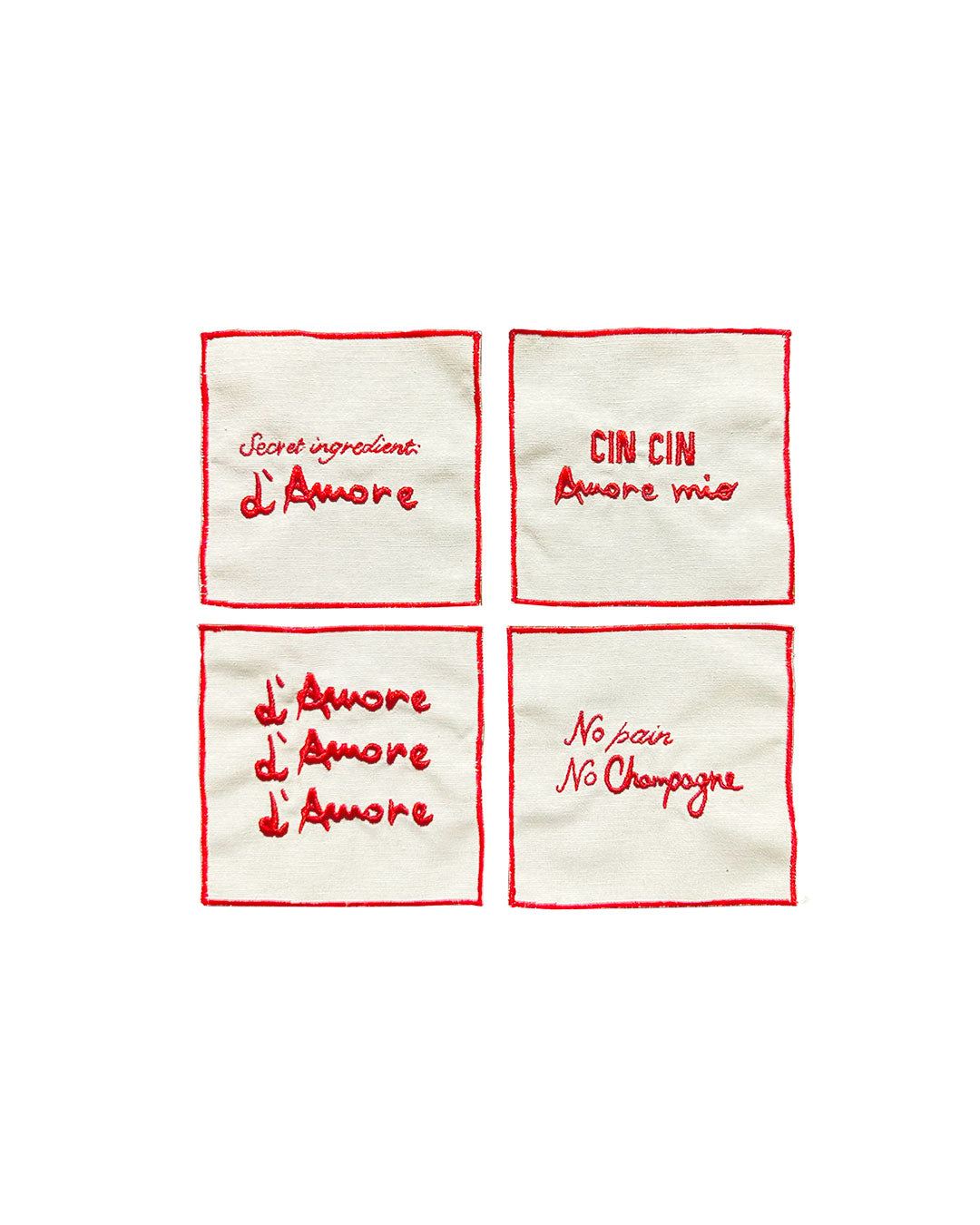 "L'Amore" - Lot de 4 serviettes à cocktail