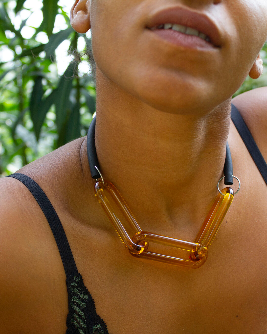 Handmade glass necklace - SiO2 Glass Jewelry