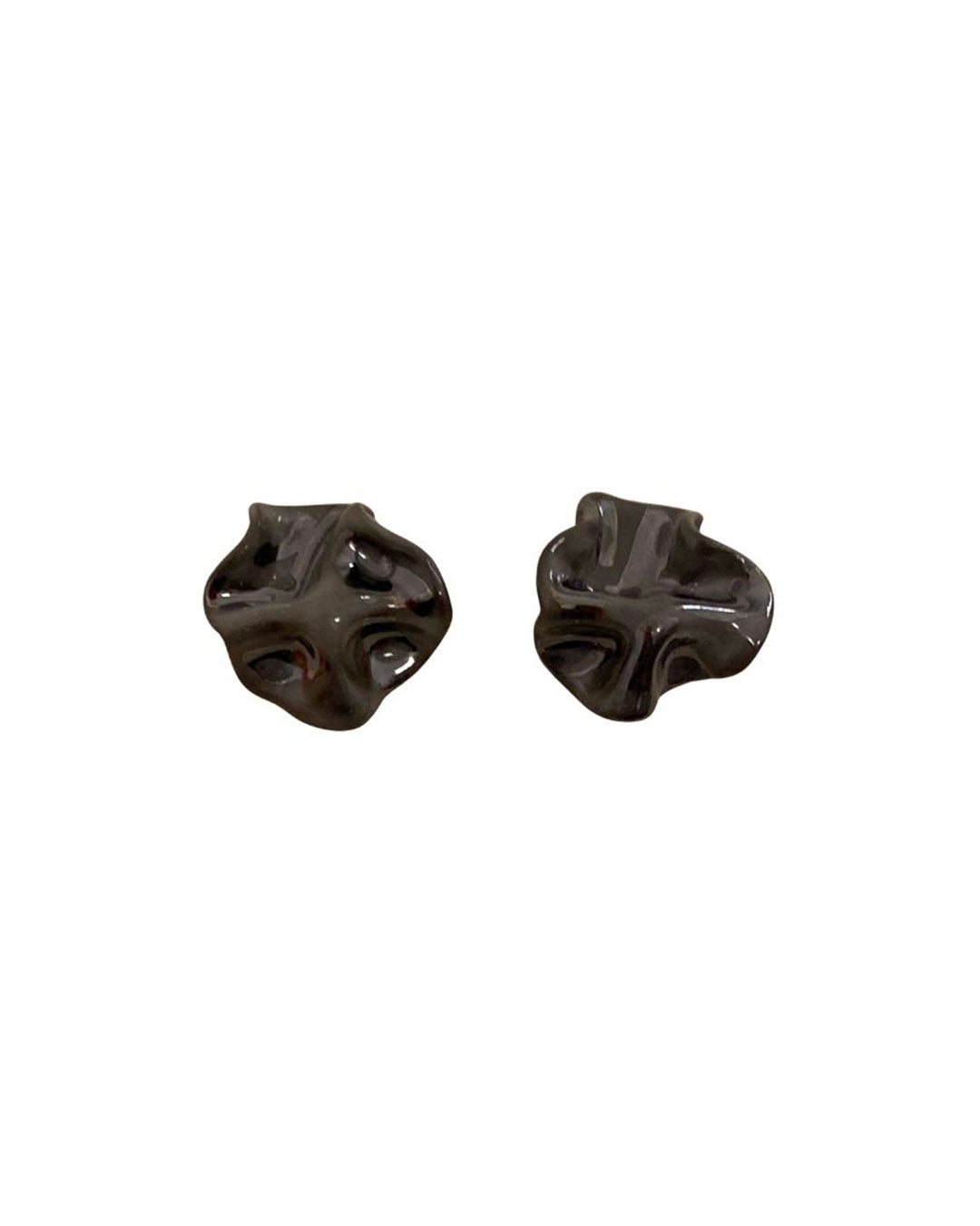 Handmade ceramic earrings - black - Pepaflaca