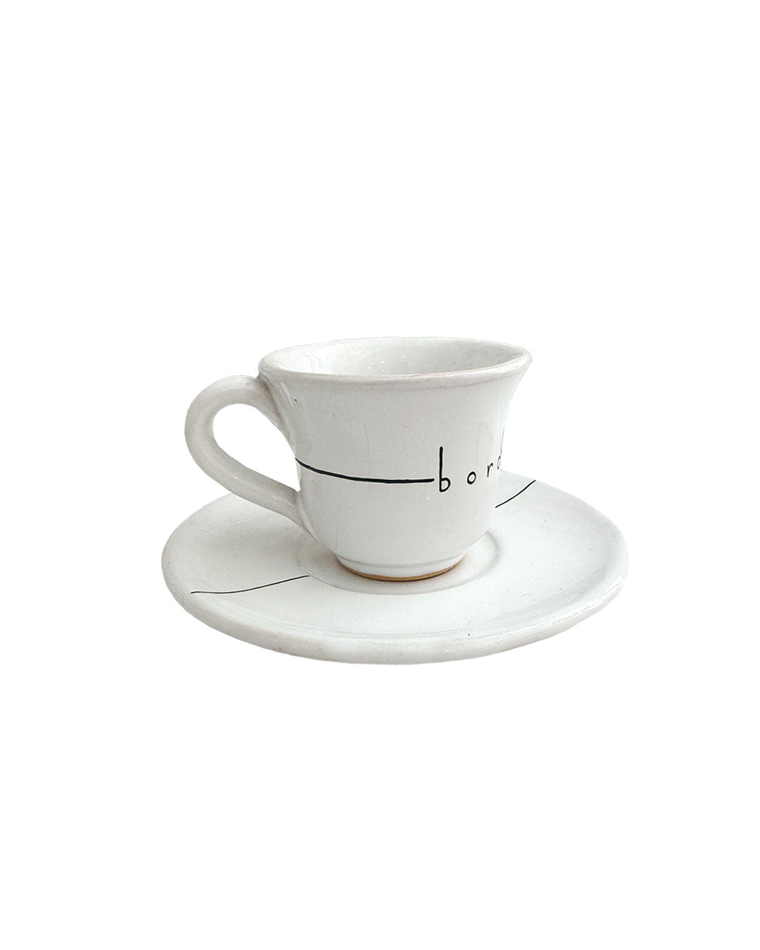 "Borderline" coffee cup and saucer