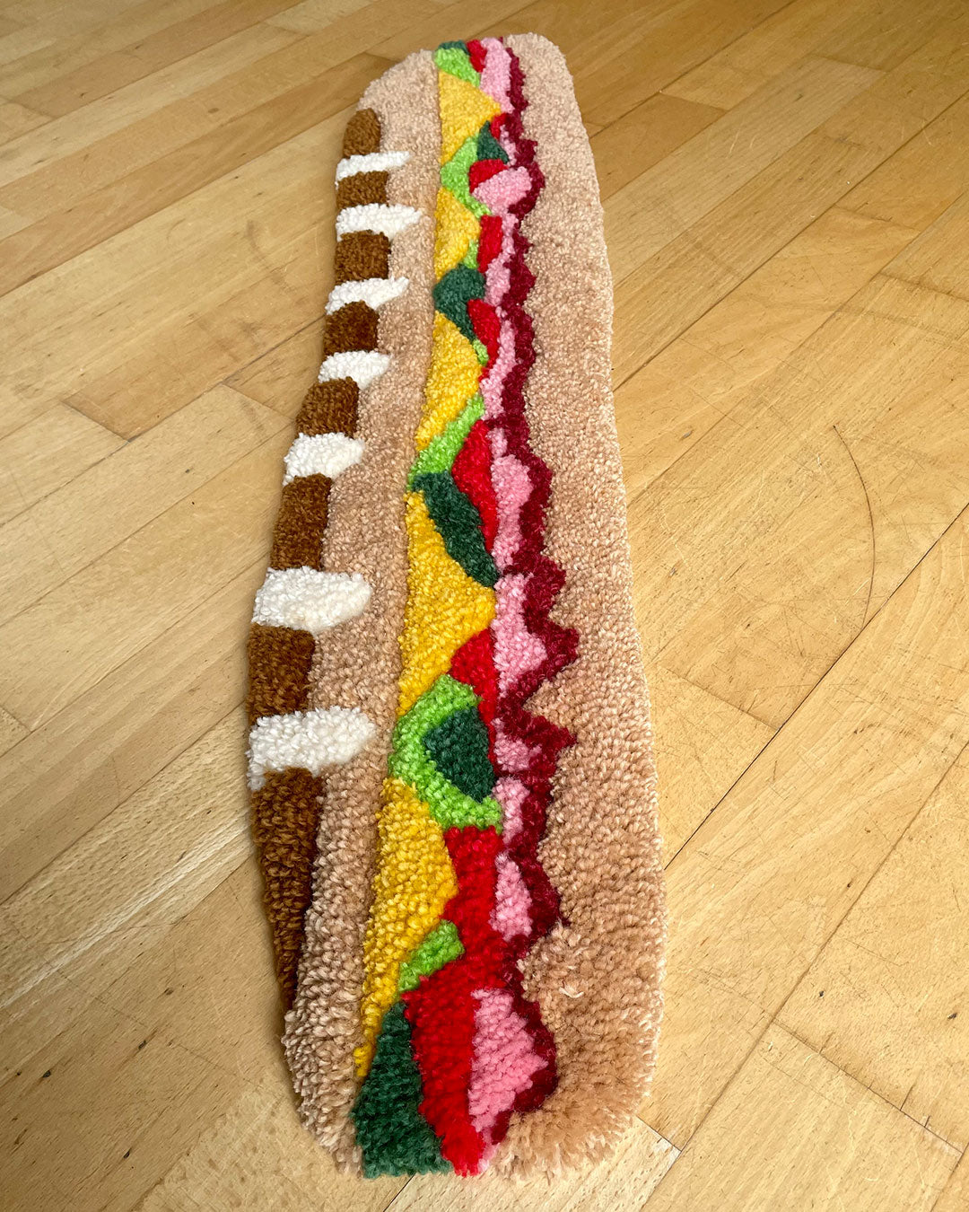 "Party Sub" Black Forest Ham Sandwich Rug tufting Rugburn