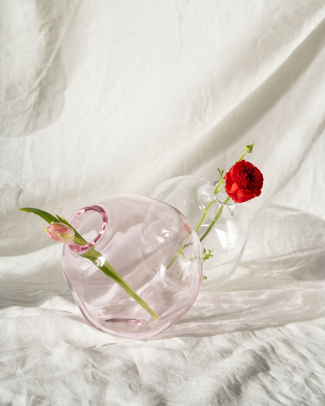 NUVOLA Pink Crystal Glass Vase
