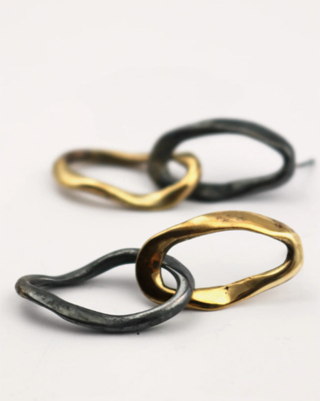 Duo Earrings Gilded/Oxidized Silver