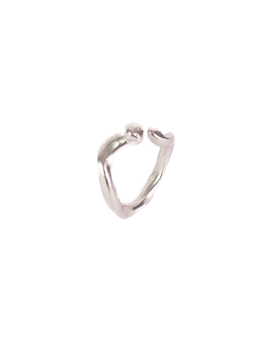 Wave Open Ring Silver Flor Rubaja