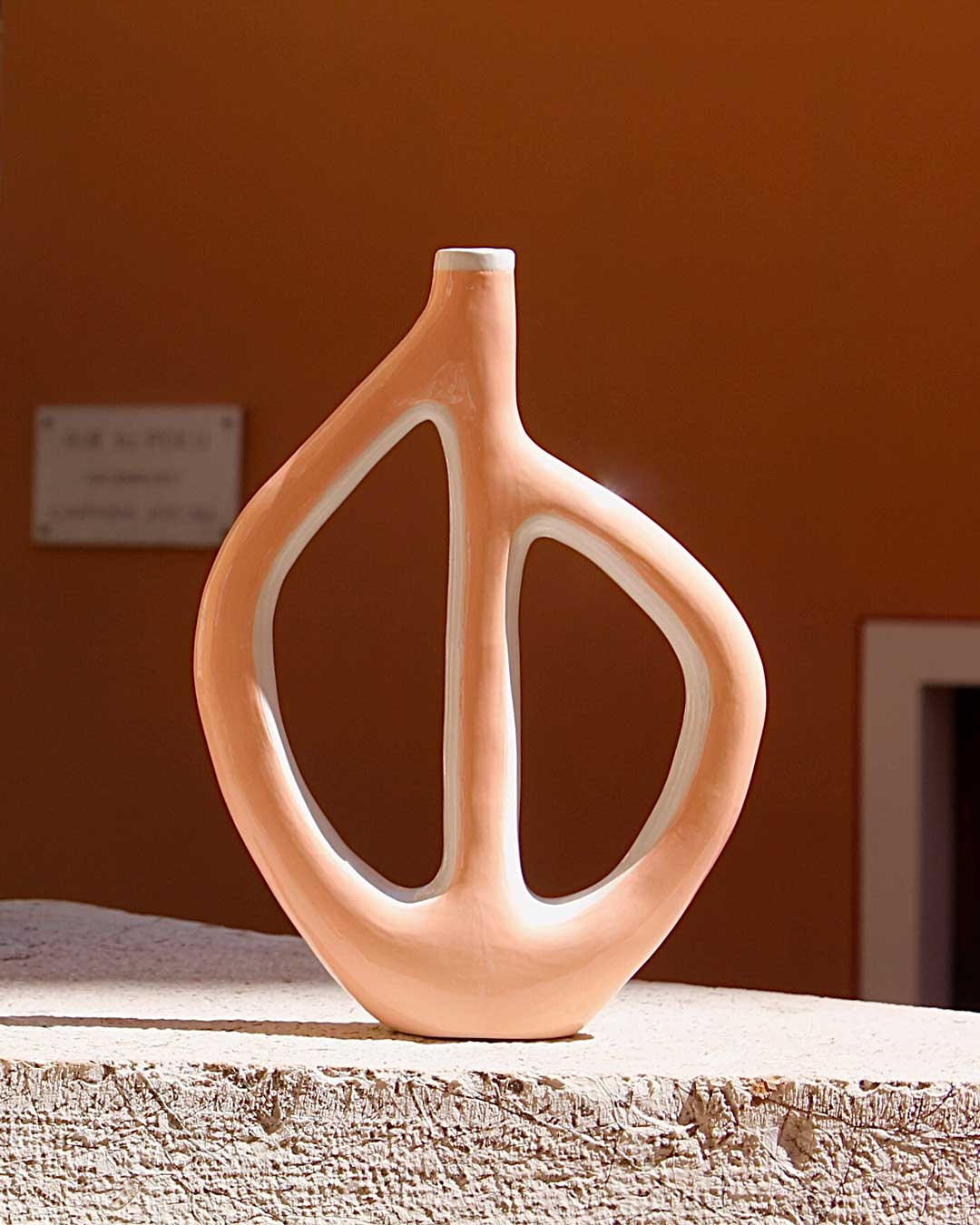 Minimalist Vase with peach color