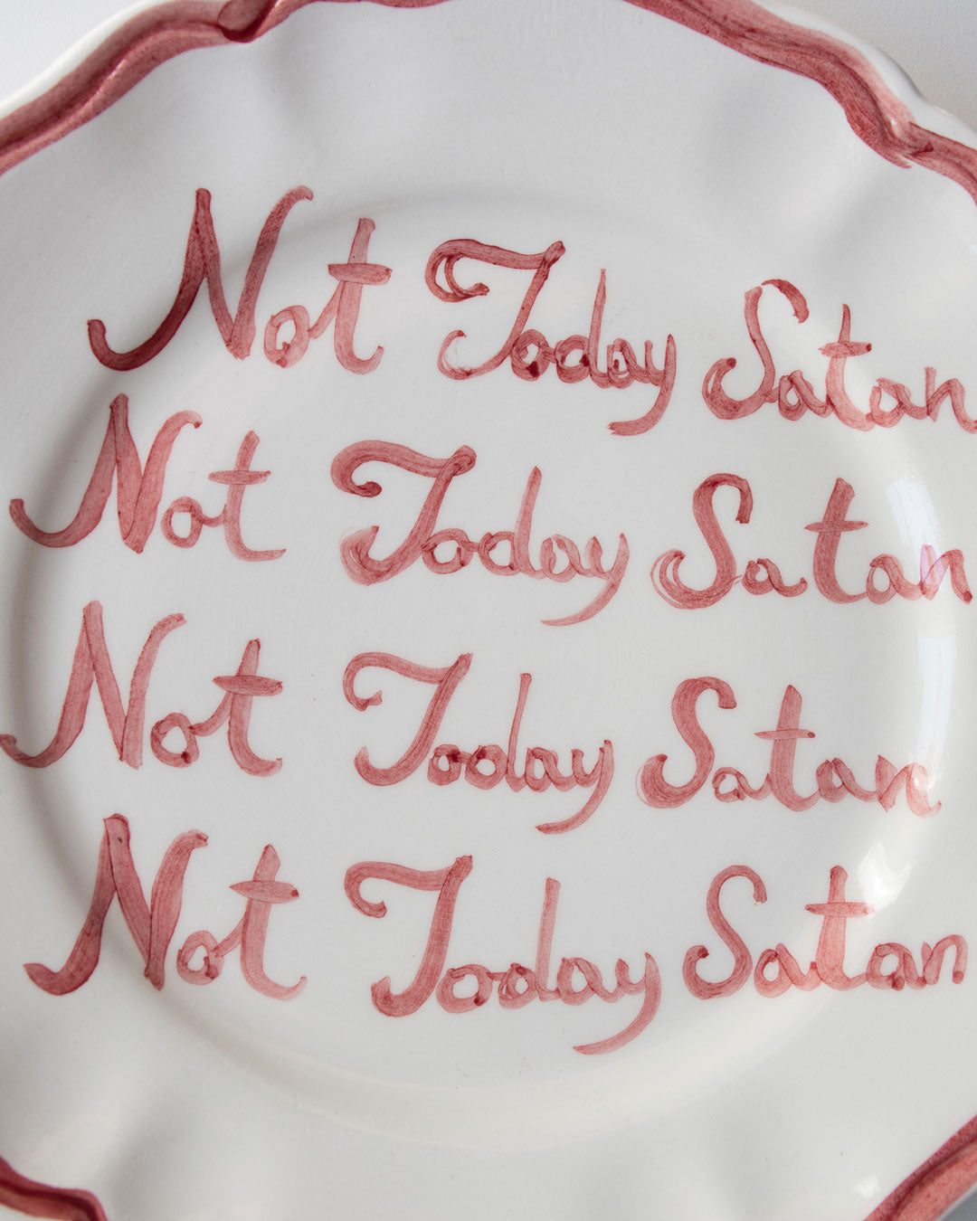 Not Today Satan plate