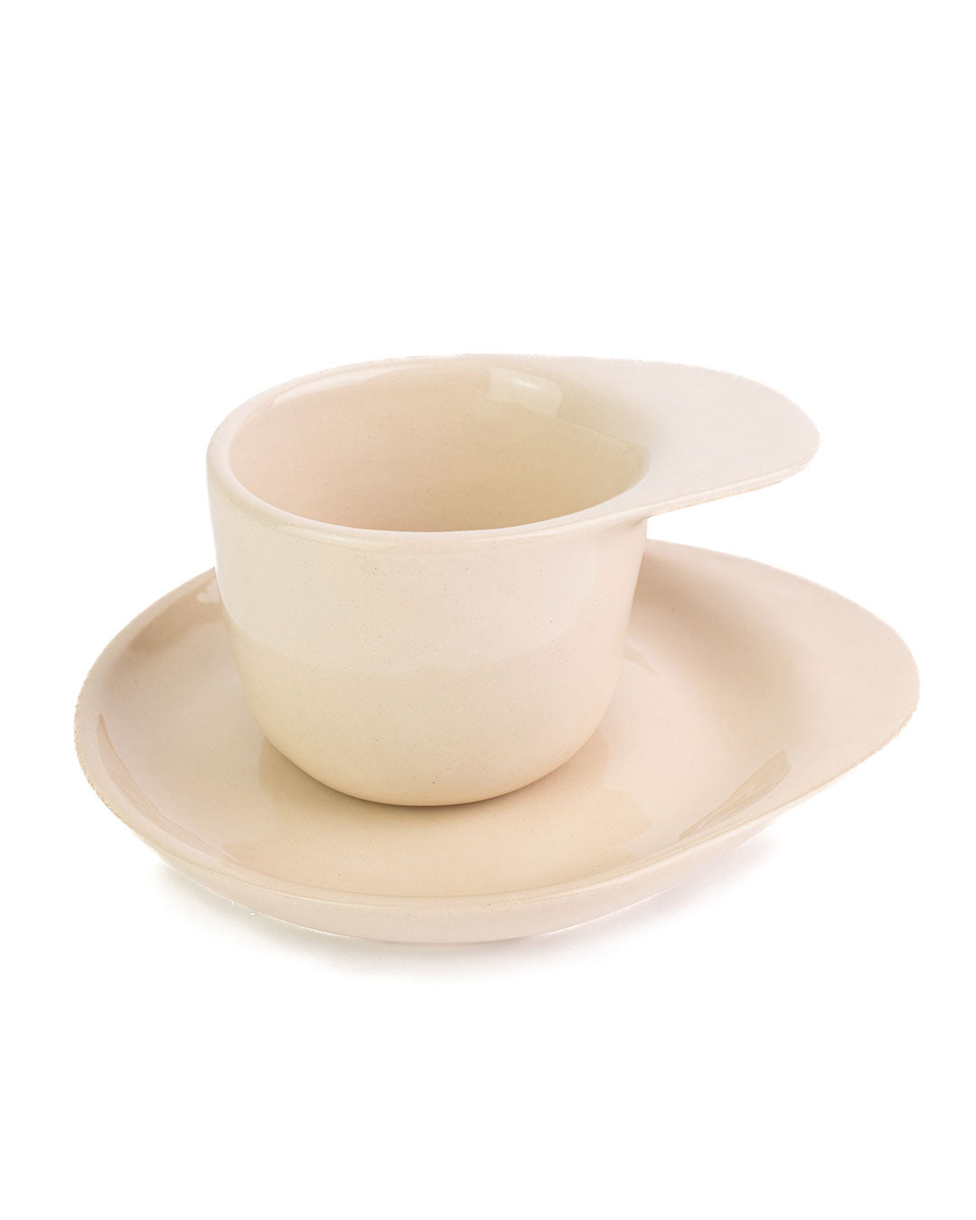 Ameno Tea Cup beige with Plate_pottery_nu ceramica