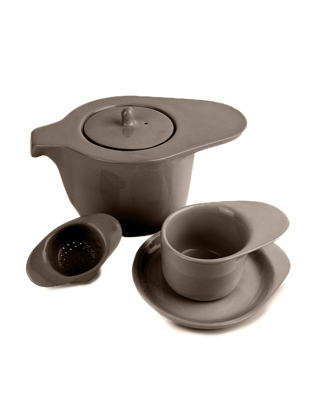 Ameno Tea Pot with Strainer and tea pots brown_pottery_nu ceramica
