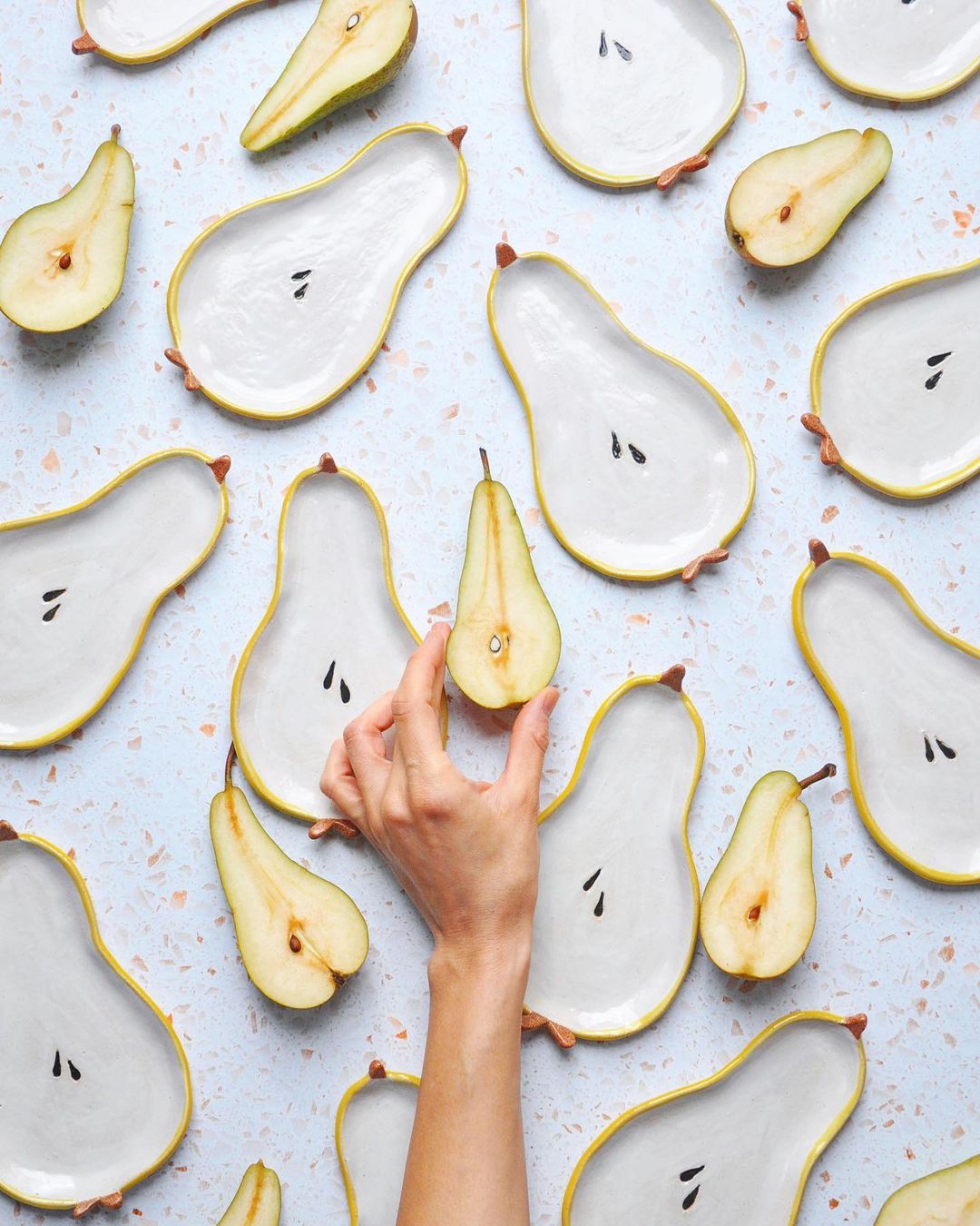 stoneware pear spoon rest