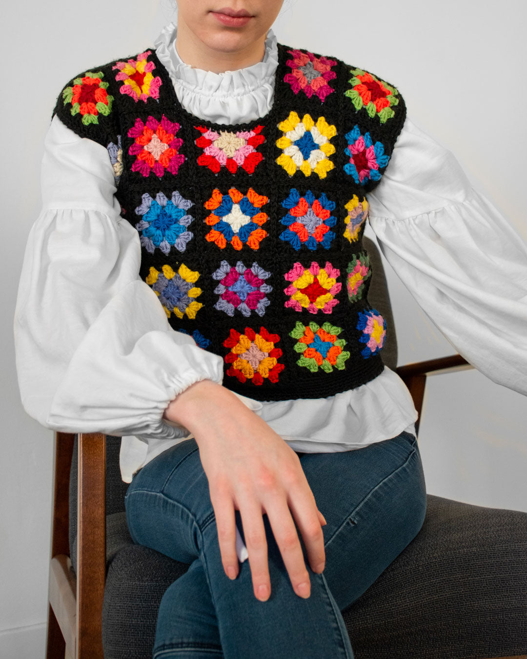 Crochet Peony Vest